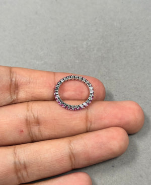 0.68 Cts Pink Sapphire Eternity Ring in 14K Pink Gold Available in Ring Size 4.5