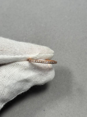14K Pink Gold Diamond Wedding Band Size 7 | SI2-I1 Clarity, I-J Color | Round Prong Set 0.12-0.18 Ct