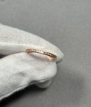 14K Pink Gold Diamond Wedding Band Size 7 | SI2-I1 Clarity, I-J Color | Round Prong Set 0.12-0.18 Ct