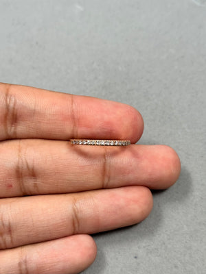 14K Pink Gold Diamond Wedding Band Size 7 | SI2-I1 Clarity, I-J Color | Round Prong Set 0.12-0.18 Ct