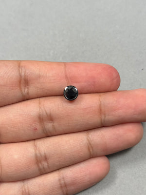 Men’s Black Diamond Stud Earring 5.5mm – 0.91–1.02 Ct AAA Round Black Diamond in 14K Blackened White Gold – Stylish Gift