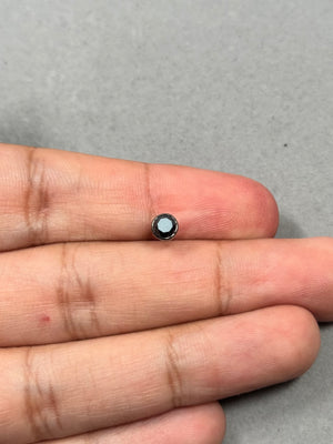 AA Round Black Diamond Men’s Single Stud Earring 0.43–0.52 Ct – 4.5mm Bezel Set in 14K Blackened White Gold– Men’s Jewelry Gift