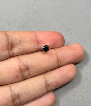 AA Round Black Diamond Men’s Single Stud Earring 0.43–0.52 Ct – 4.5mm Bezel Set in 14K Blackened White Gold– Men’s Jewelry Gift