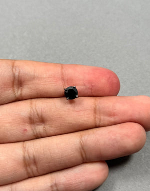1.00 Ct EGL Certified AAA Black Diamond Men’s Stud Round Rose Cut 14K Black Gold | 5.70-7.13mm Push Back Earring