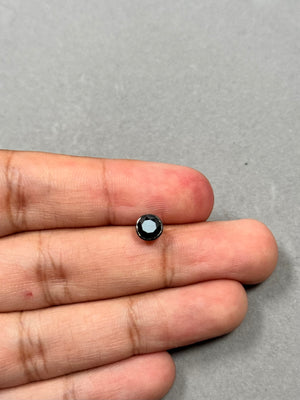 Black Diamond Stud Earrings for Men, 0.91-1.02 Cts, 14K Blackened White Gold, Round Solitaire Stud, Bezel Setting, Fine Jewelry, Men's Gift