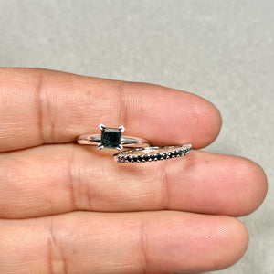 Princess cut AA black diamond close-up showing rich colour and premium gemstone quality 