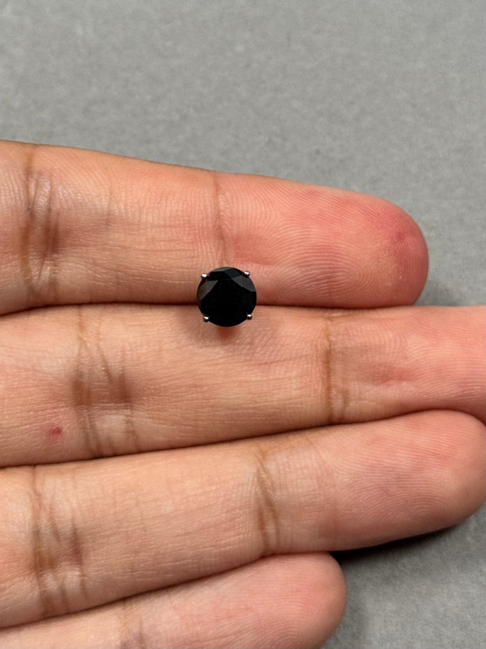 Luxury Men’s Round Black Diamond Stud Earring 1.45-1.65 Ct EGL USA Certified in 14K Gold