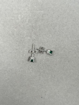 Natural Emerald Stud Earrings Platinum – 4mm Round AA Emerald Scroll Earrings 0.42-0.55 Ct – Fine Jewelry, GaGreen Gemstone Earrings
