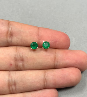 Natural Emerald Stud Earrings 