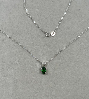 Platinum Tsavorite Garnet Pendant – 0.40-0.55 Ct 6x4mm AAA Oval Green Scroll Solitaire Necklace – Genuine Rare Garnet Jewelry Gift