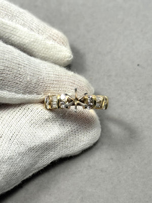 14K Yellow Gold Diamond Ring Mounting – 0.50 Ct SI1 IJ, Size 7.25, 6.5–7.0mm Center Stone, 4.25g Fine Jewelry Setting