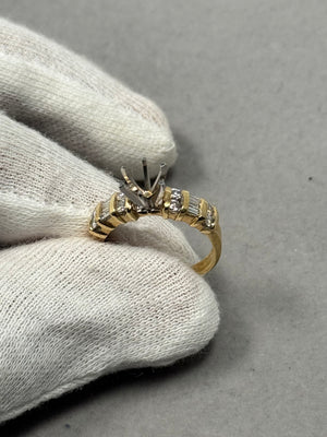 14K Yellow Gold Diamond Ring Mounting – 0.50 Ct SI1 IJ, Size 7.25, 6.5–7.0mm Center Stone, 4.25g Fine Jewelry Setting