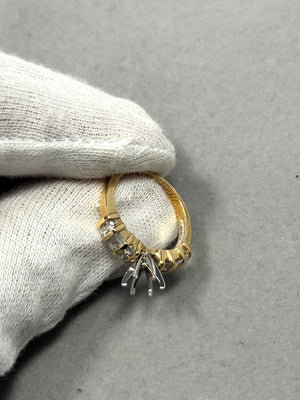 14K Yellow Gold Diamond Ring Mounting – 0.50 Ct SI1 IJ, Size 7.25, 6.5–7.0mm Center Stone, 4.25g Fine Jewelry Setting