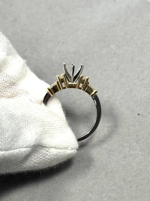 14K White Gold Diamond Ring Mounting Size 7.75 | 0.75 CT GH-SI2 Center Stone | 7mm Round Solitaire Setting | 3.07g Jewelry Ring Base