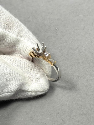 14K White Gold Diamond Ring Mounting Size 7.75 | 0.75 CT GH-SI2 Center Stone | 7mm Round Solitaire Setting | 3.07g Jewelry Ring Base
