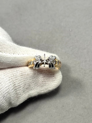 14K Yellow Gold Diamond Ring Mounting – 0.25 Ct IJ SI2, Size 6.5, 6–6.5mm Center Stone, 5.76g Fine Jewelry