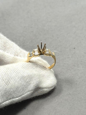 14K Yellow Gold Diamond Ring Mounting – 0.50 Ct Round Center Stone, Size 7, 5.5–6.5mm, 3.20g Fine Jewelry Setting