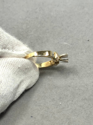 14K Yellow Gold Diamond Ring Mounting – 0.50 Ct Round Center Stone, Size 7, 5.5–6.5mm, 3.20g Fine Jewelry Setting