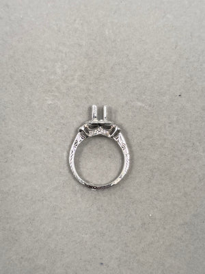 18K White Gold Diamond Ring Mounting – 0.50 Ct GH SI2, Size 6.5, 6mm Round Center Stone, 5.16g Fine Jewelry