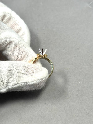 14K Yellow Gold Diamond Ring Mounting – 0.10 Ct HI SI1, Size 6, 5mm Center Stone, 5.67g Fine Jewelry Setting