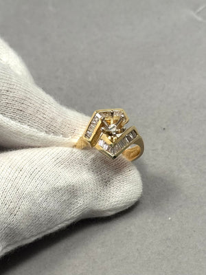 14K Yellow Gold Diamond Ring Mounting – 0.50 Ct GH SI1, Size 7, 6mm Round Center Stone, 5.36g Fine Jewelry