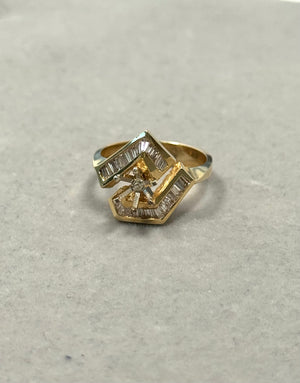 14K Yellow Gold Diamond Ring Mounting – 0.50 Ct GH SI1, Size 7, 6mm Round Center Stone, 5.36g Fine Jewelry