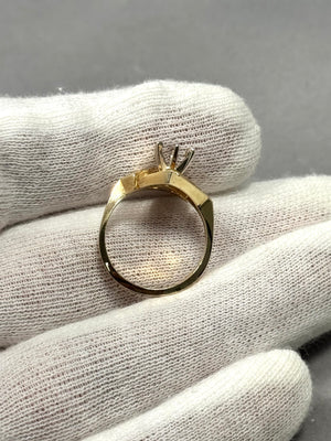 14K Yellow Gold Diamond Ring Mounting – 0.50 Ct GH SI1, Size 7, 6mm Round Center Stone, 5.36g Fine Jewelry