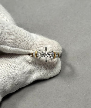 18K White Gold Diamond Ring Mounting – 0.50 Ct GH SI1, Platinum Prongs, Size 6.5, 8x4–8x5mm Center Stone, 5.70g Fine Jewelry