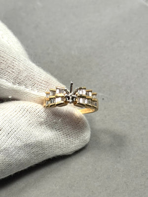 14K Yellow Gold Diamond Ring Mounting – 0.75 Ct GH SI1, Size 7.5, 7x3.5–7x4mm Center Stone, 4.24g Fine Jewelry
