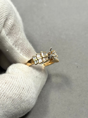 14K Yellow Gold Diamond Ring Mounting – 0.75 Ct GH SI1, Size 7.5, 7x3.5–7x4mm Center Stone, 4.24g Fine Jewelry