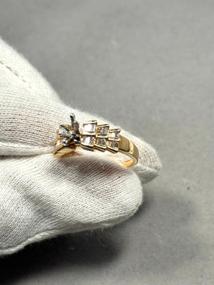 14K Yellow Gold Diamond Ring Mounting – 0.75 Ct GH SI1, Size 7.5, 7x3.5–7x4mm Center Stone, 4.24g Fine Jewelry