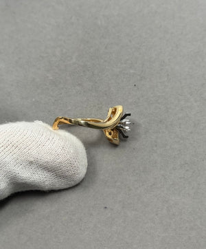 14K Yellow Gold Diamond Ring Mounting Size 7.5 | Marquise 8x4-8x5 Center Stone | 0.50 CT GH-SI1 Solitaire Setting | 4.41g Jewelry Ring Base
