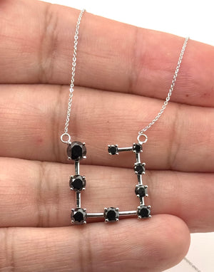 black diamond journey pendant in 14k white gold geometric design