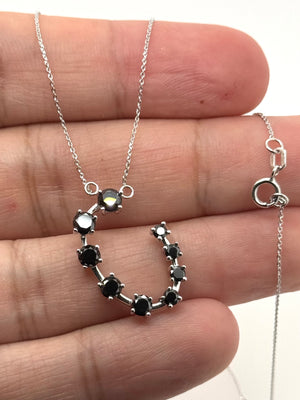 black diamond journey pendant in 14k white gold geometric design