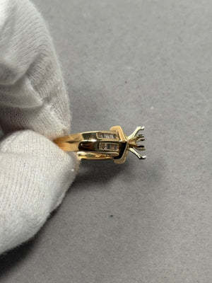 14K Yellow Gold Diamond Ring Mounting Size 6.75 | 8x5 Marquise/Round Center Stone | 0.50 CT GH-SI1 Solitaire | 6.37g