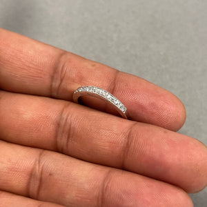 Platinum Diamond Band Ring - 0.15-0.20 Ct, Size 7