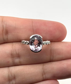 : Kunzite ring presented in luxury gift box ideal for anniversary gifting