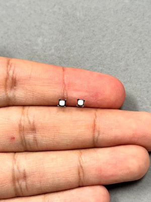 AAA Princess Cut Black Diamond Stud Earrings 1/9 Ct (2.00–2.50 mm) in 14K Blackened White Gold