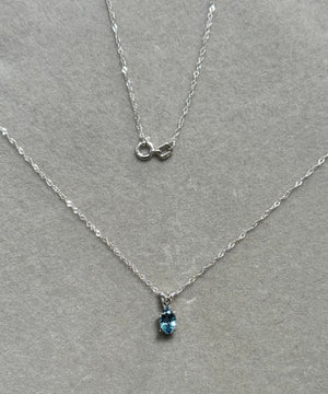 Heirloom Aquamarine Pendant – 0.50 Ct Oval 6x4 mm AAAA Aquamarine Scroll Necklace in Platinum with 18K White Gold Singapore Chain