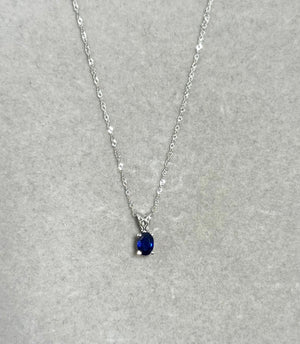 Blue Sapphire Pendant – 0.70 Ct Oval 6x4 mm AA Blue Sapphire Scroll Solitaire Necklace in Platinum with 18K White Gold Chain