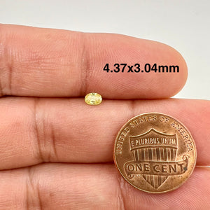 Natural Yellow Diamond 0.18ct Oval Cut, 4.37x3.04mm, I2 Clarity Loose Gemstone for Custom Jewelry, Rare Yellow Diamond