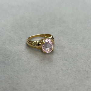 2.65 Cts 10x8 mm AA Oval Kunzite Solitaire Ring in 14K Yellow Gold Size 5