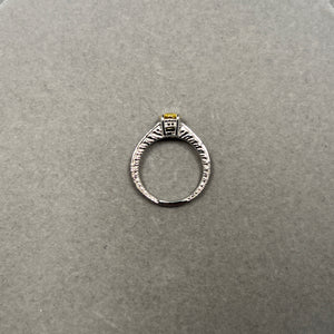 1/10 Ct Diamond & 1.50 Ct AAA Yellow Sapphire Ring in 14K White Gold – Oval Cut Gemstone Fine Jewelry Size 7.5