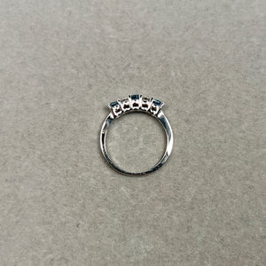 1/5 Ct VS Diamond & 0.33 Ct Aquamarine Ring in 18K White Gold – Elegant Birthstone Fine Jewelry Size 5.5