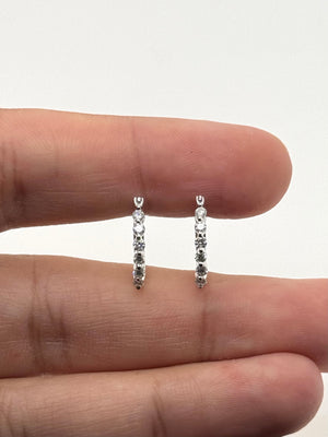 Diamond Huggie Earrings | 18K White Gold — Elegant Everyday Fine Jewelry Gift for Her