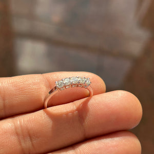 0.45–0.50 Ct Diamond Five-Stone Ring in 18K White Gold | SI2–I1 Clarity, I–J Color, Elegant Multi-Diamond Ring for Women Size 9