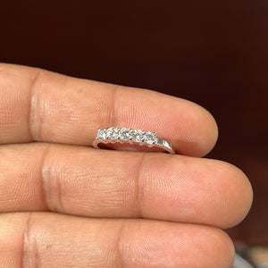 0.45–0.50 Ct Diamond Five-Stone Ring in 18K White Gold | SI2–I1 Clarity, I–J Color, Elegant Multi-Diamond Ring for Women Size 9