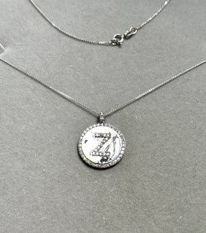Diamond Initial Z Pendant – 0.48–0.53 Ct SI2–I1 Diamond, I–J Color in 14K White Gold Necklace