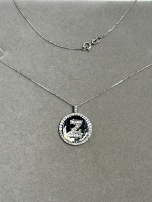 Diamond Initial Z Pendant – 0.48–0.53 Ct SI2–I1 Diamond, I–J Color in 14K White Gold Necklace
