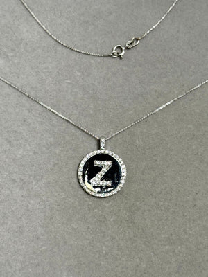 Diamond Initial Z Pendant – 0.48–0.53 Ct SI2–I1 Diamond, I–J Color in 14K White Gold Necklace